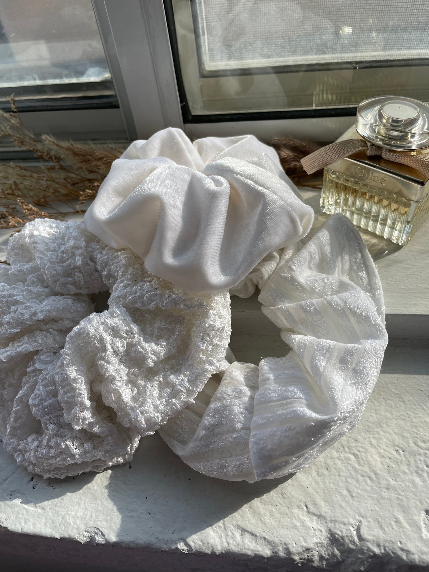 Bridal Hair Scrunchie Set (Set of 3)