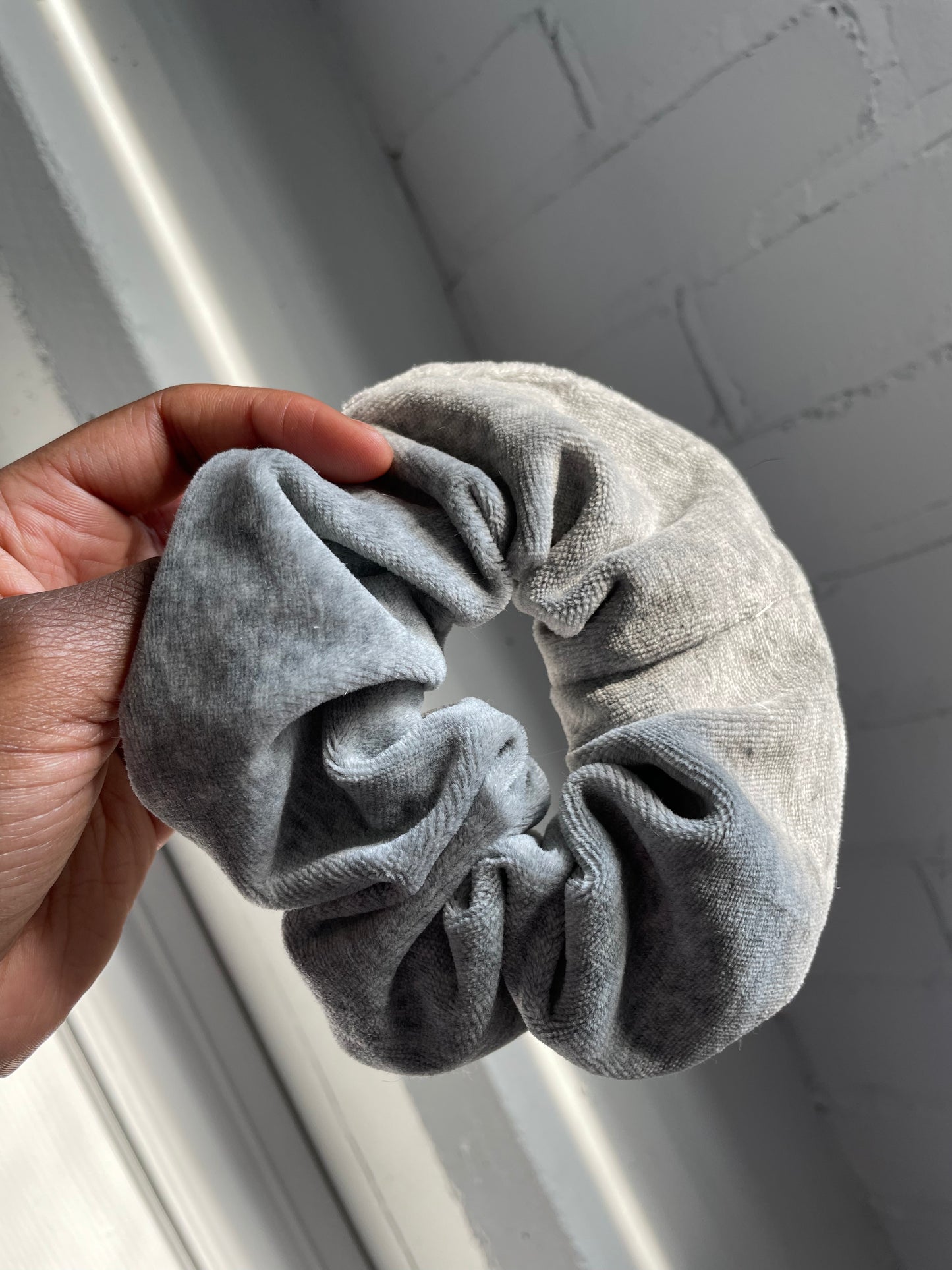 Hair Scrunchie - Grey Velvet