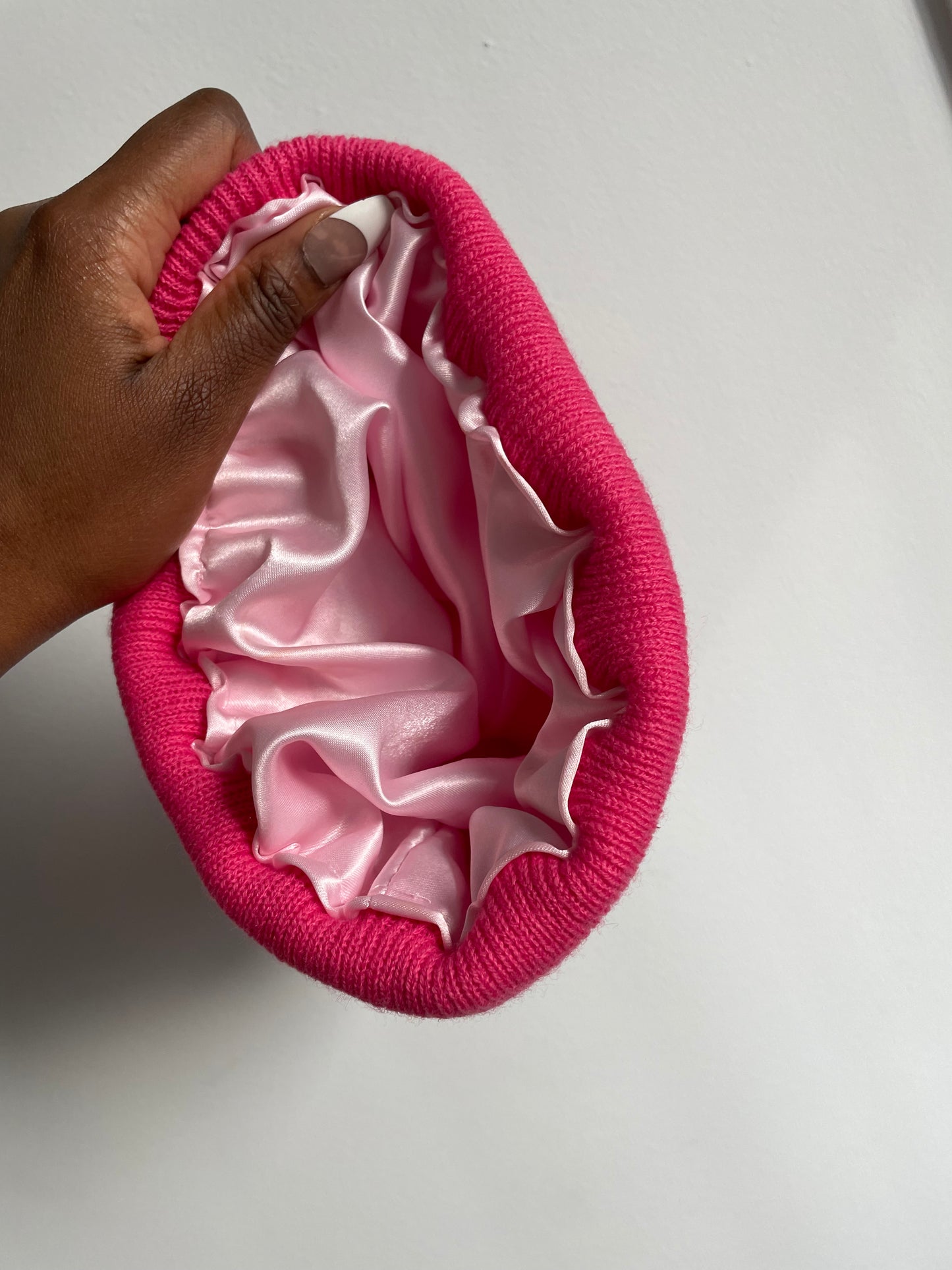 Satin Lined Beanie - Pink