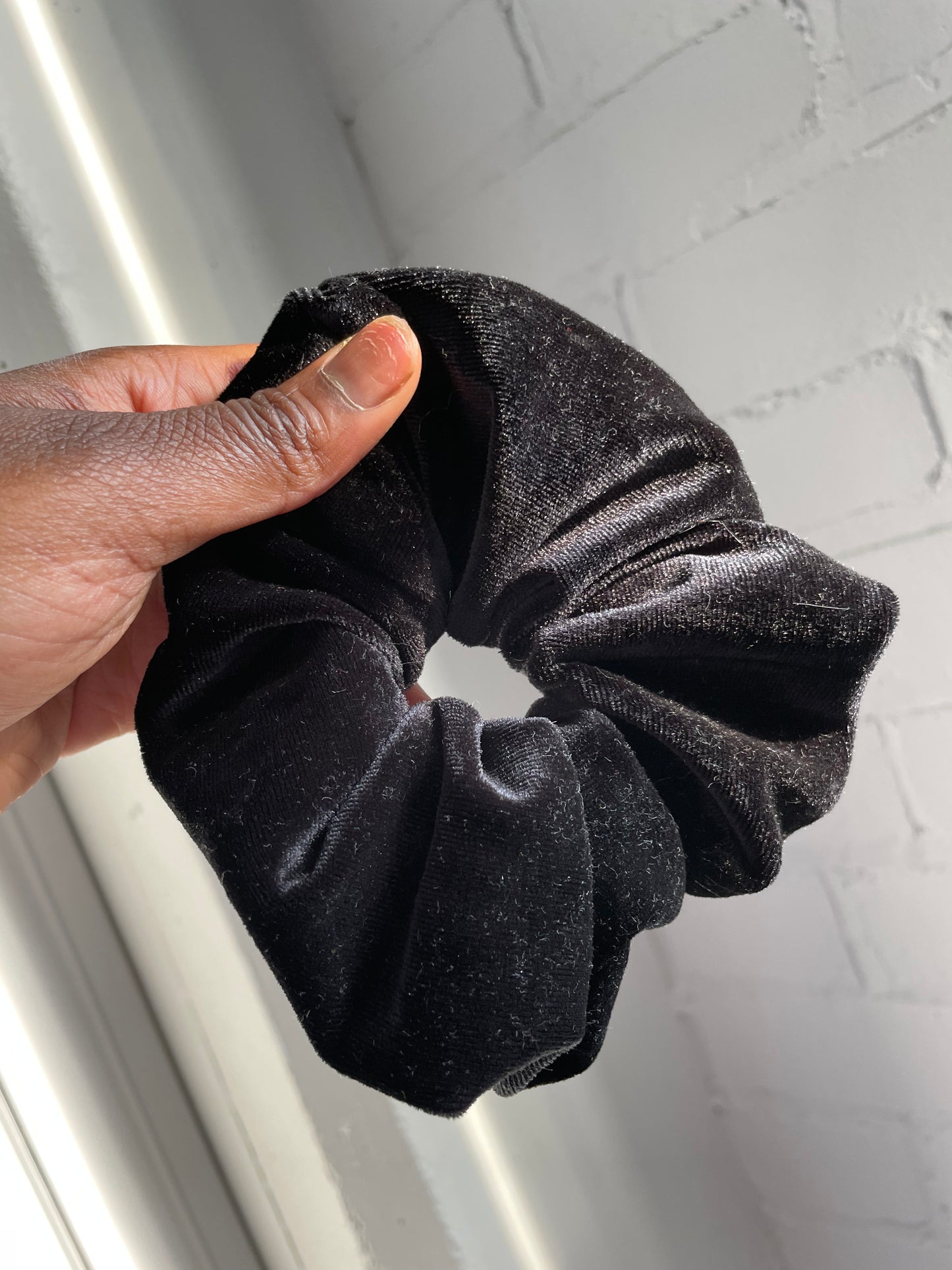 Hair Scrunchie - Black Velvet